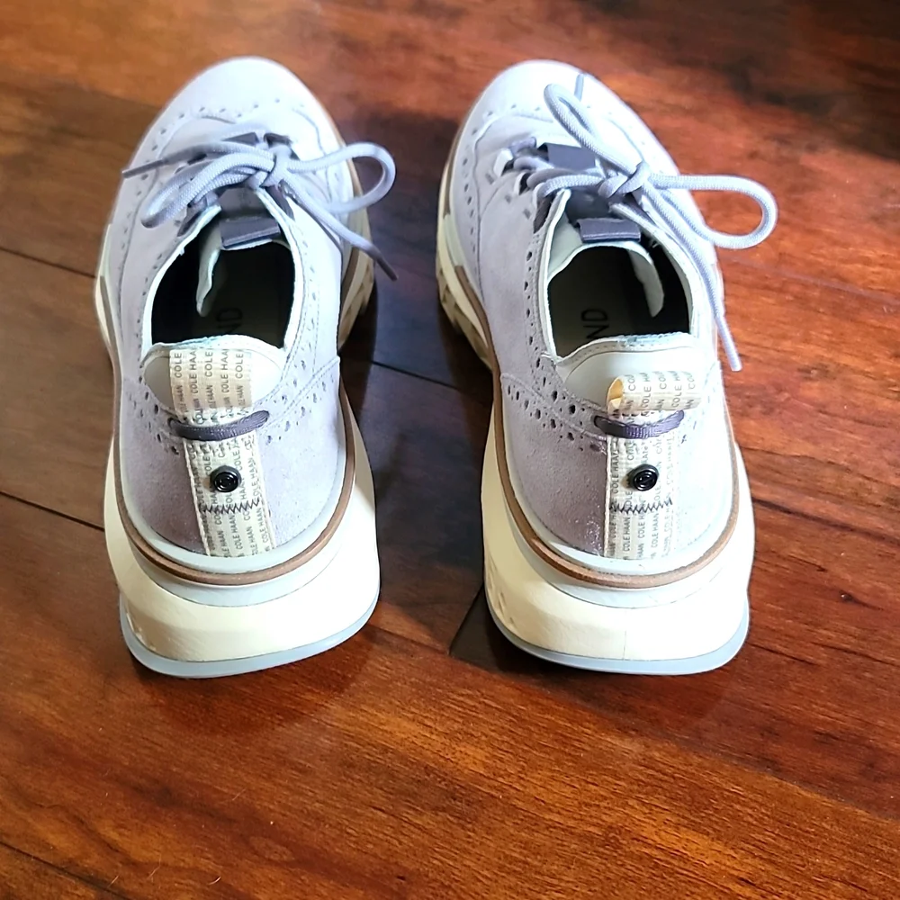 Cole Haan 5.ZERØGRAND Wingtip Oxford Dove-Silver BIrch-Alabaster